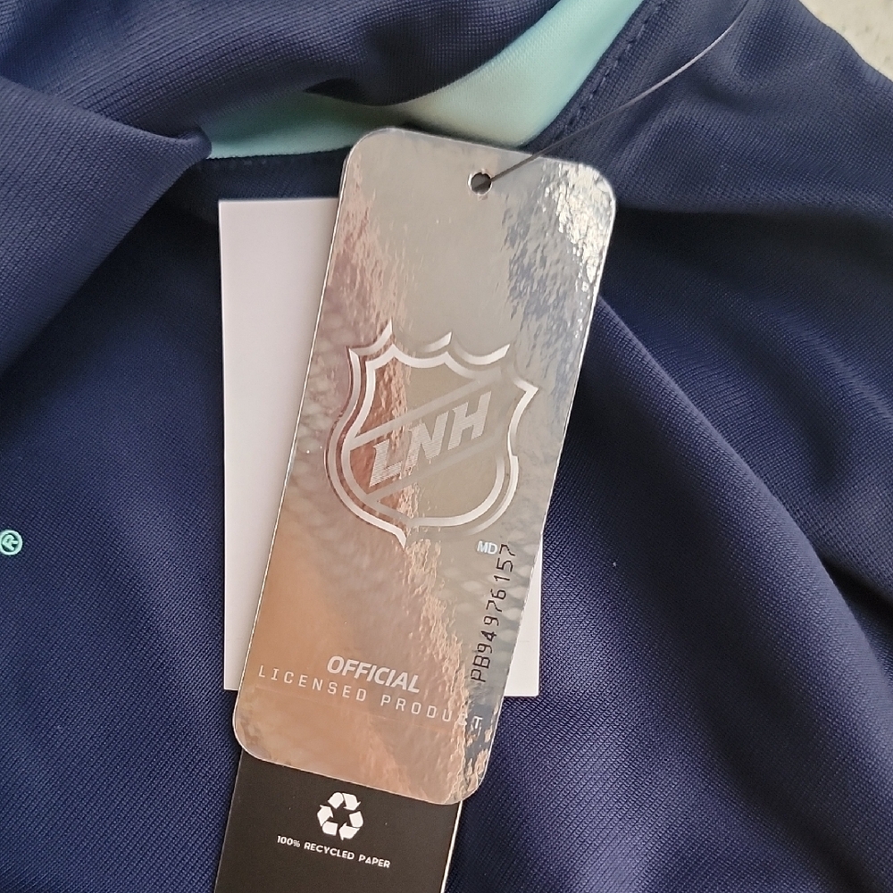 Seattle Kraken Size LARGE NHL Women's Track Jacket by G III In Blue & Teal - Picture 13 of 13